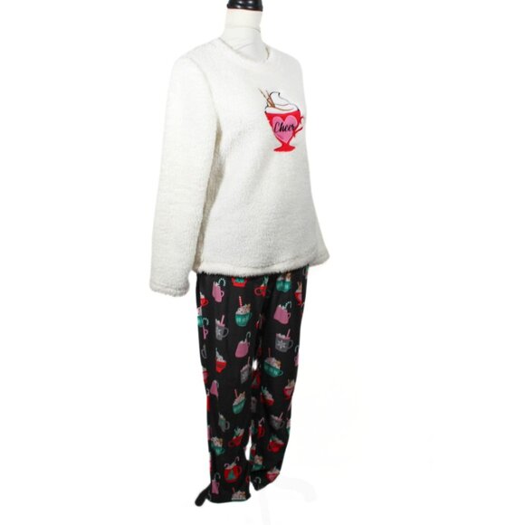 Holiday 2-Piece Pajama Set – Women’s Size S, Sherpa Top & Velour Pants - Picture 3 of 13